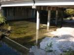 water under & downstream of bridge